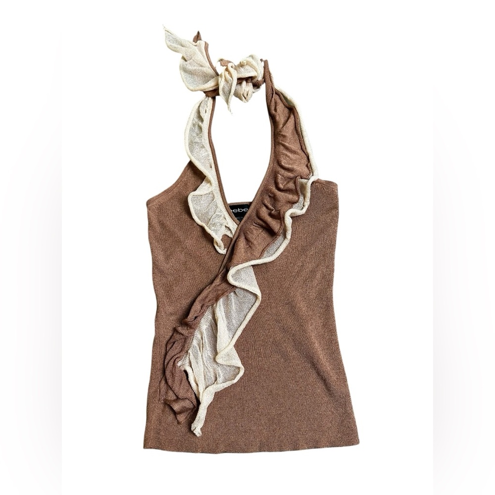 90s BEBE brown halter top, XS